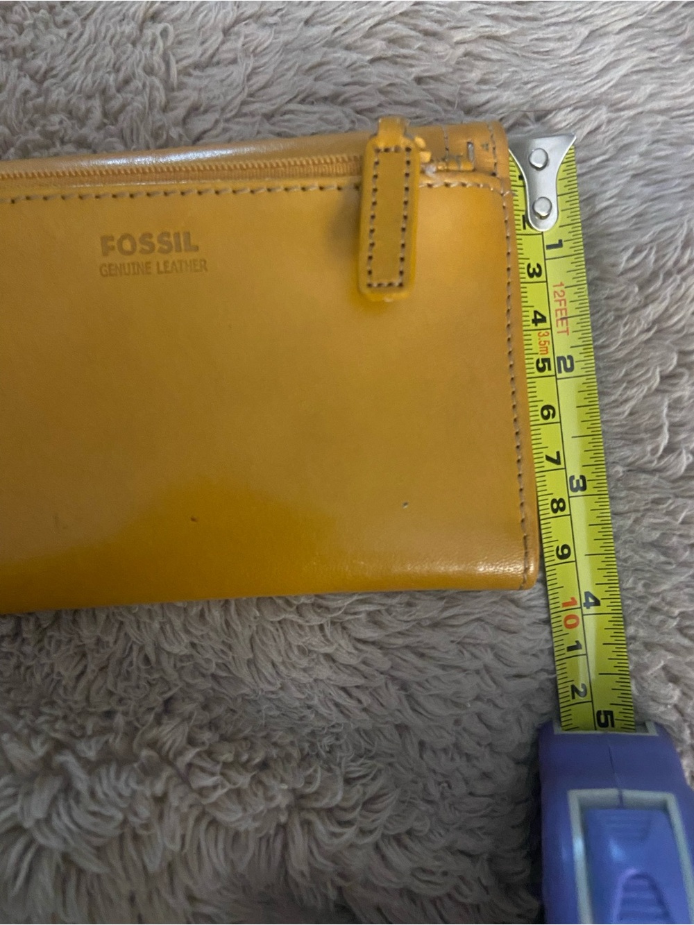 Fossil Mustard Yellow Leather Bifold Wallet - Picture 9 of 11